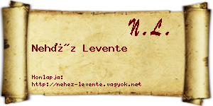 Nehéz Levente névjegykártya